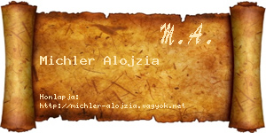 Michler Alojzia névjegykártya